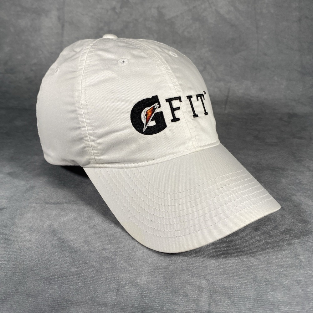 Nike G-Fit Gatorade Hat Baseball Cap Strap Back White Swoosh Dri Fit Stay Cool
